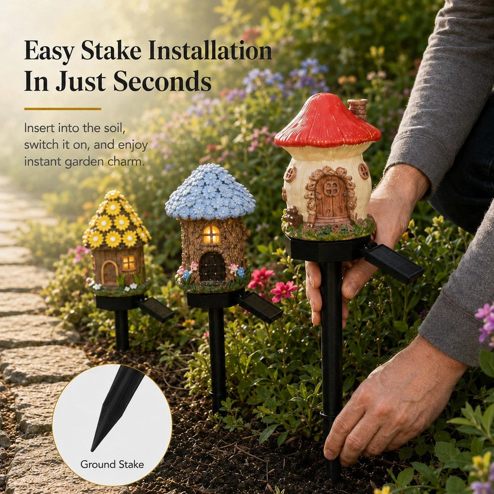 Solar Mushroom Cottage Garden Light