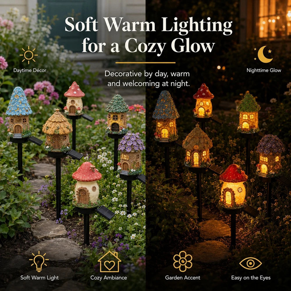 Solar Mushroom Cottage Garden Light