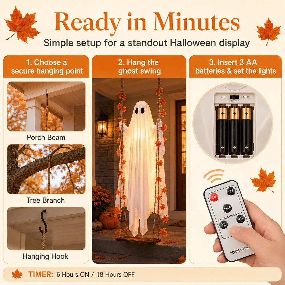 Light Up Swinging Ghost