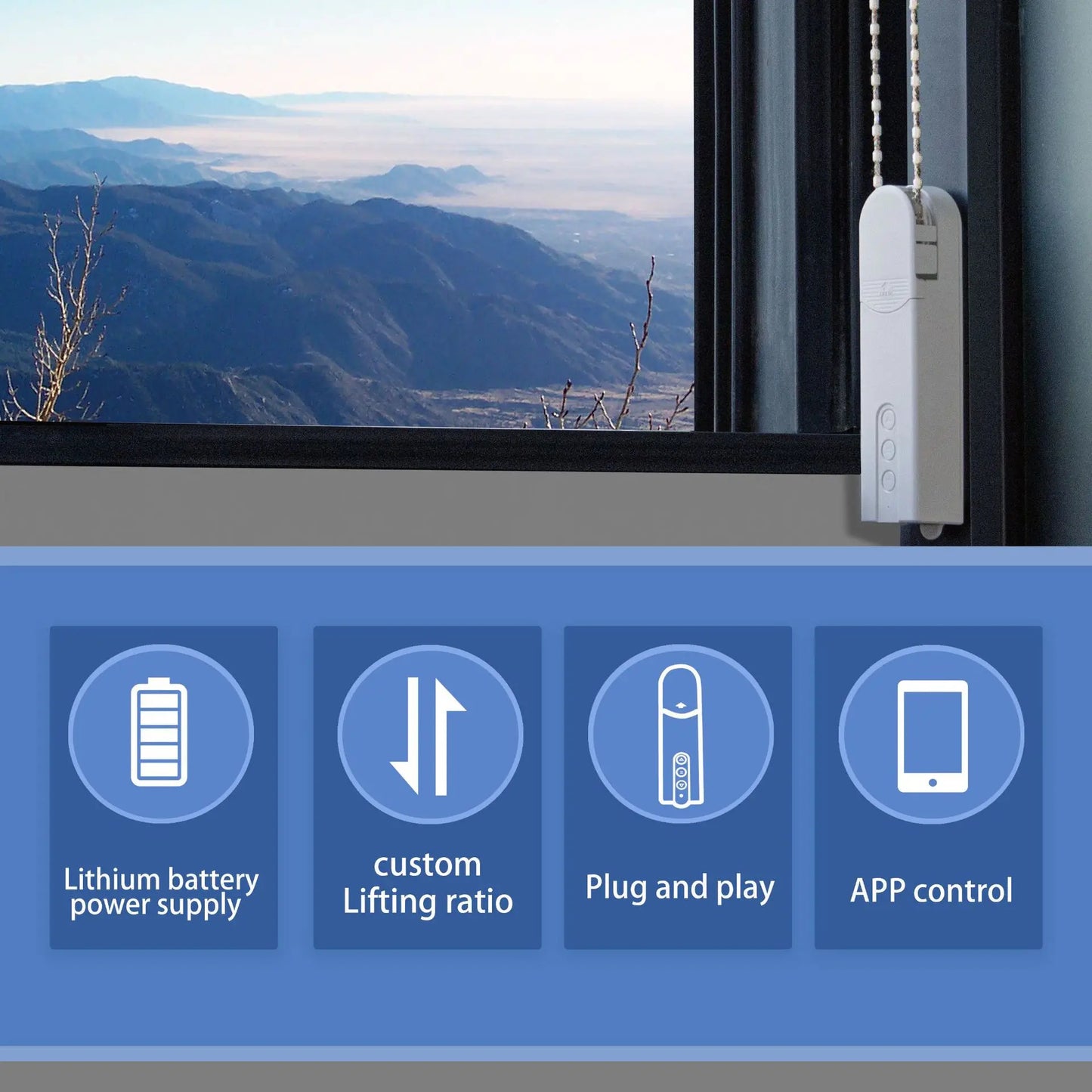 Built-in WiFi Smart DIY Motorized Chain curtain motor
