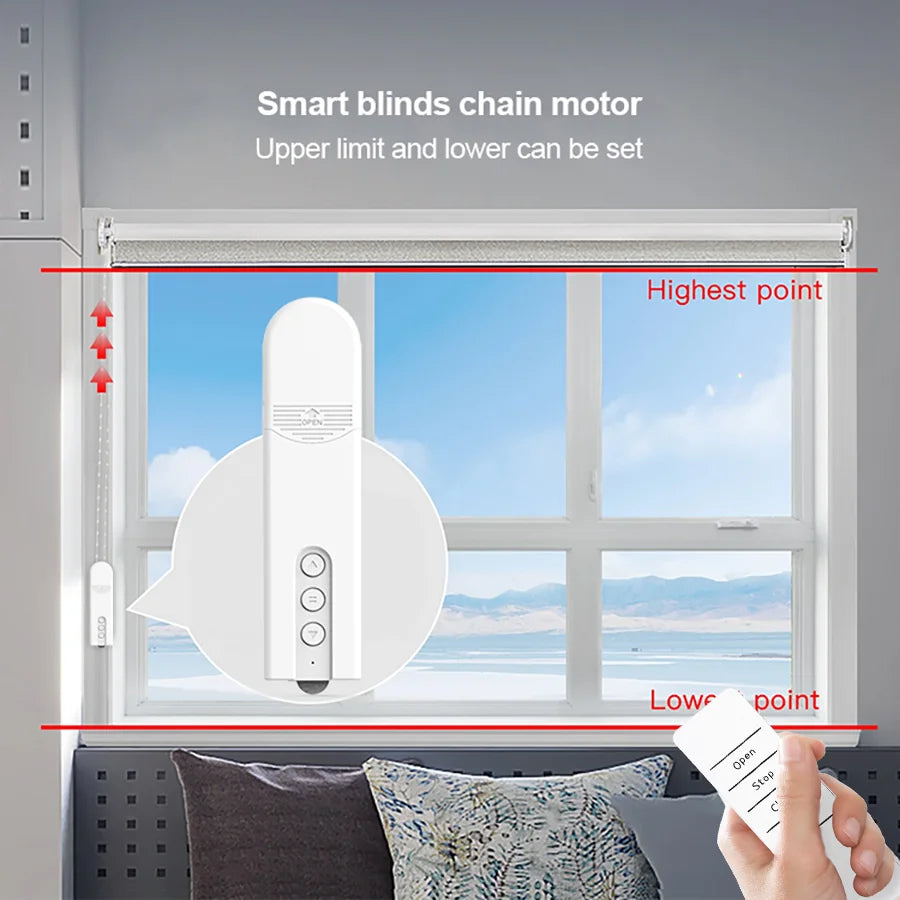 Built-in WiFi Smart DIY Motorized Chain curtain motor
