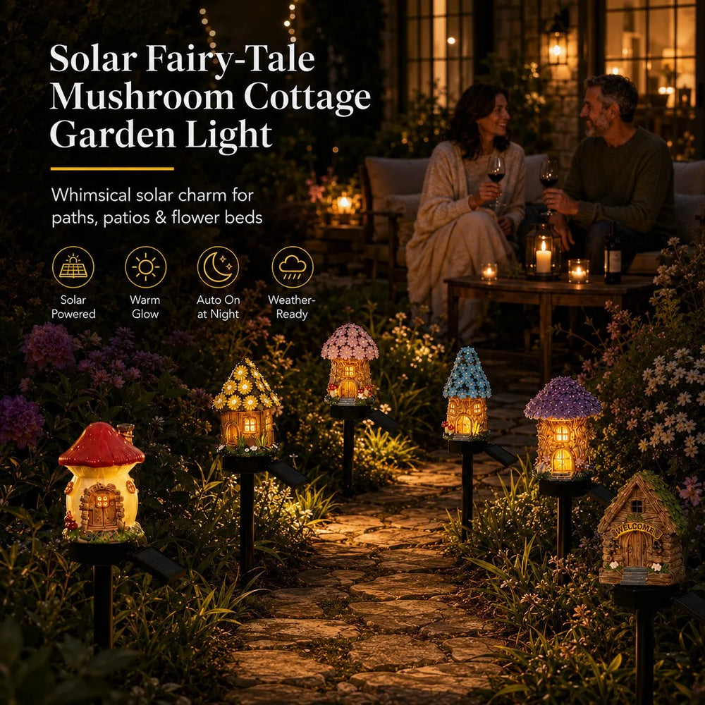 Solar Mushroom Cottage Garden Light