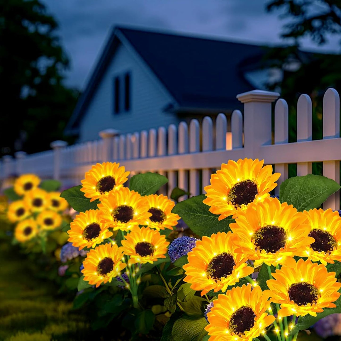 6 Head Solar Simulation Sunflower LED Lights waterproof