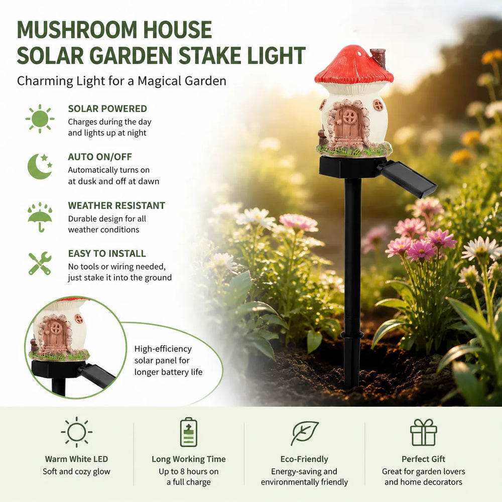 Solar Mushroom Cottage Garden Light