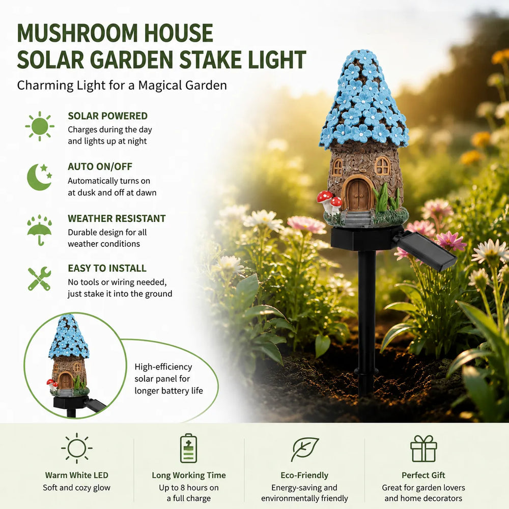 Solar Mushroom Cottage Garden Light