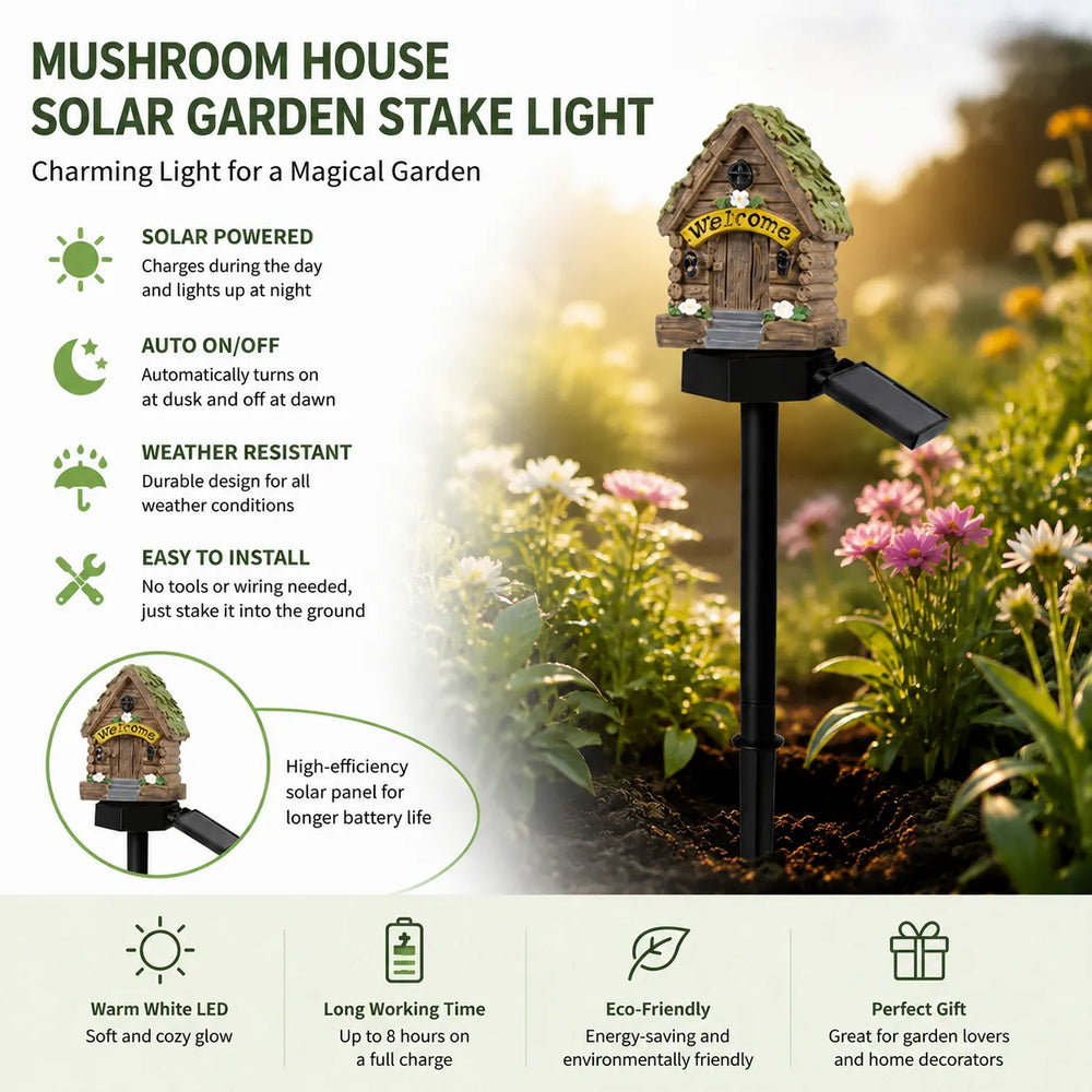 Solar Mushroom Cottage Garden Light