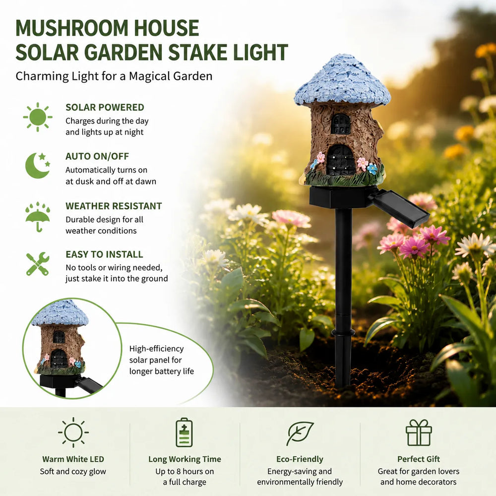 Solar Mushroom Cottage Garden Light