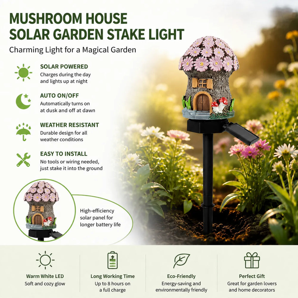 Solar Mushroom Cottage Garden Light